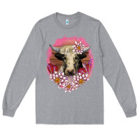 Heather Grey v.d lotus and cow Long Sleeve Tee - AdoDesignShop