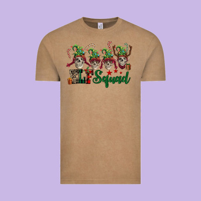 Elf Squad Skulls Vintage Tee Designed By Fadigitalartstudio