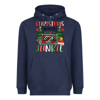 Navy Christmas movie junkie Heavyweight Hoodie - MaliasSmallBusiness