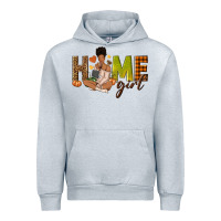 Heather Grey Home girl Fall afro girl Urban Hoodie - NancyCooperArtShop