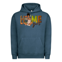 Pigment Midnight Navy Home girl Fall afro girl Urban Hoodie - NancyCooperArtShop