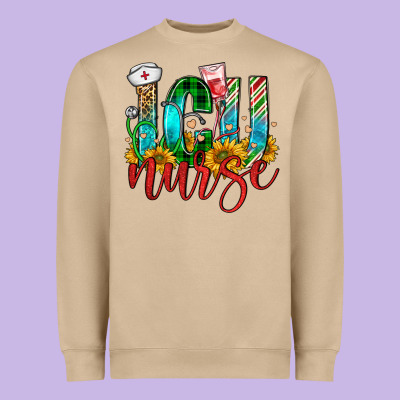 Christmas Icu Nurse Heavyweight Sweatshirt Designed By Fadigitalartstudio