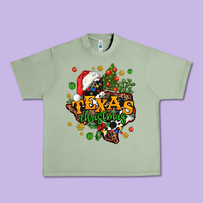 Texas Christmas Urban Heavy Tee Designed By Adodesignshop