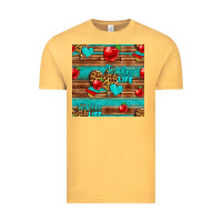 Vintage Mustard teacher life seamless pattern Vintage Tee - HRA Design Shop