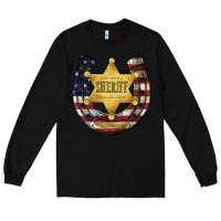 Black sheriff american flag Long Sleeve Tee - JahusDesignShop