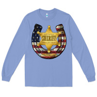Colony Blue sheriff american flag Long Sleeve Tee - JahusDesignShop