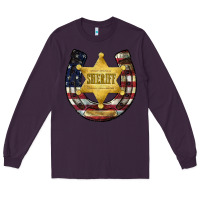 Plum sheriff american flag Long Sleeve Tee - JahusDesignShop