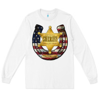 White sheriff american flag Long Sleeve Tee - JahusDesignShop