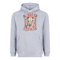 Heather Grey wild west Heavyweight Hoodie - MaliasSmallBusiness