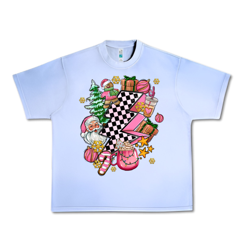 Pink Christmas Lightning Bolt Urban Heavy Tee by AdoDesignShop | Teevron