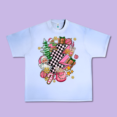 Pink Christmas Lightning Bolt Urban Heavy Tee Designed By Adodesignshop