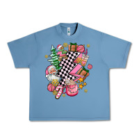 Pebble Blue pink christmas lightning bolt Urban Heavy Tee - AdoDesignShop