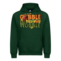 Forest Green Gobble till you wobble turkey thanksgiving Urban Hoodie - NancyCooperArtShop