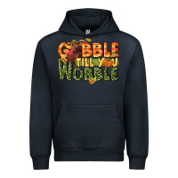 Navy Gobble till you wobble turkey thanksgiving Urban Hoodie - NancyCooperArtShop