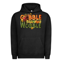 Pigment Black Gobble till you wobble turkey thanksgiving Urban Hoodie - NancyCooperArtShop