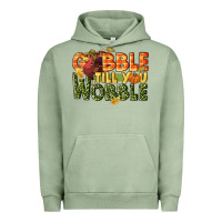 Pigment Oil Green Gobble till you wobble turkey thanksgiving Urban Hoodie - NancyCooperArtShop