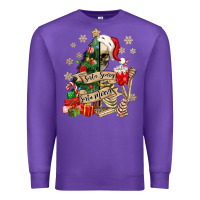 Purple sorta scary sorta merry skeleton christmas tree Premium Sweatshirt - MaliasSmallBusiness