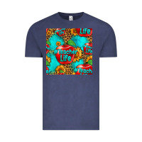 Vintage Denim teacher apple seamless pattern Vintage Tee - HRA Design Shop