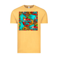 Vintage Mustard teacher apple seamless pattern Vintage Tee - HRA Design Shop