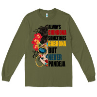 Army Green always chingona sugar skull Long Sleeve Tee - BundleAndBundleShop