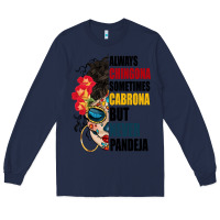 Navy always chingona sugar skull Long Sleeve Tee - BundleAndBundleShop