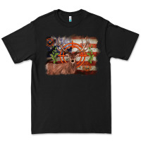 Black deer hunting target american flag  background Premium Tee - BarkalooDesign