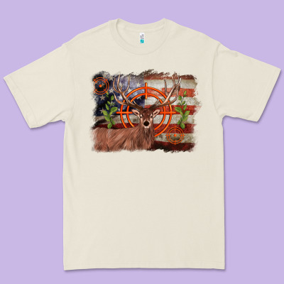 Deer Hunting Target American Flag  Background Premium Tee Designed By Barkaloodesign