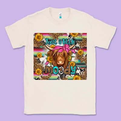 Just A Little Moody Long Haired Cow Classic Tee Designed By Jasminsmagicworld