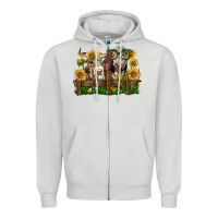 Hereford Bull And Heifer With Sunflowers Zipper Hoodie | Teevron
