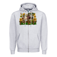 Heather Grey hereford bull and heifer with sunflowers Zipper Hoodie - LillyAllenDesigns