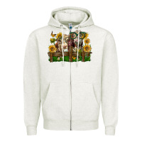 Oatmeal Heather hereford bull and heifer with sunflowers Zipper Hoodie - LillyAllenDesigns