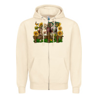 Sandshell hereford bull and heifer with sunflowers Zipper Hoodie - LillyAllenDesigns
