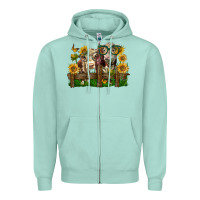 Seafoam hereford bull and heifer with sunflowers Zipper Hoodie - LillyAllenDesigns