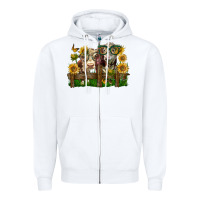 White hereford bull and heifer with sunflowers Zipper Hoodie - LillyAllenDesigns