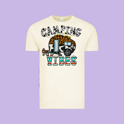 Camping Vibes Vintage Tee Designed By Cowhidedigitalart