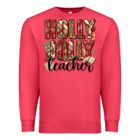 Cardinal holly jolly teacher Premium Sweatshirt - MaliasSmallBusiness