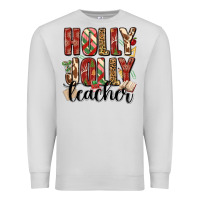 Dove Grey holly jolly teacher Premium Sweatshirt - MaliasSmallBusiness