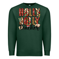Sports Green holly jolly teacher Premium Sweatshirt - MaliasSmallBusiness