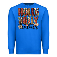 True Royal holly jolly teacher Premium Sweatshirt - MaliasSmallBusiness