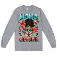 Heather Grey mama chingona Long Sleeve Tee - BundleAndBundleShop
