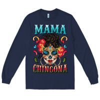 Navy mama chingona Long Sleeve Tee - BundleAndBundleShop