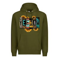 Army Green yeehaw license plate letters Premium Hoodie - Jasminsmagicworld