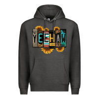 Charcoal Heather yeehaw license plate letters Premium Hoodie - Jasminsmagicworld