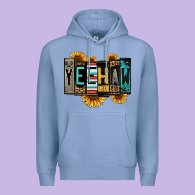 Yeehaw License Plate Letters Premium Hoodie Designed By Jasminsmagicworld