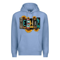 Colony Blue yeehaw license plate letters Premium Hoodie - Jasminsmagicworld
