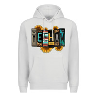 Dove Grey yeehaw license plate letters Premium Hoodie - Jasminsmagicworld