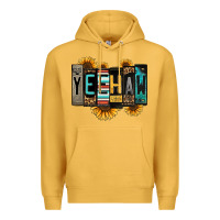 Mustard yeehaw license plate letters Premium Hoodie - Jasminsmagicworld