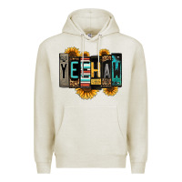 Oatmeal Heather yeehaw license plate letters Premium Hoodie - Jasminsmagicworld