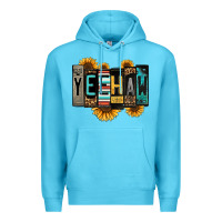 Ocean Blue yeehaw license plate letters Premium Hoodie - Jasminsmagicworld