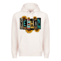 Pale Pink yeehaw license plate letters Premium Hoodie - Jasminsmagicworld